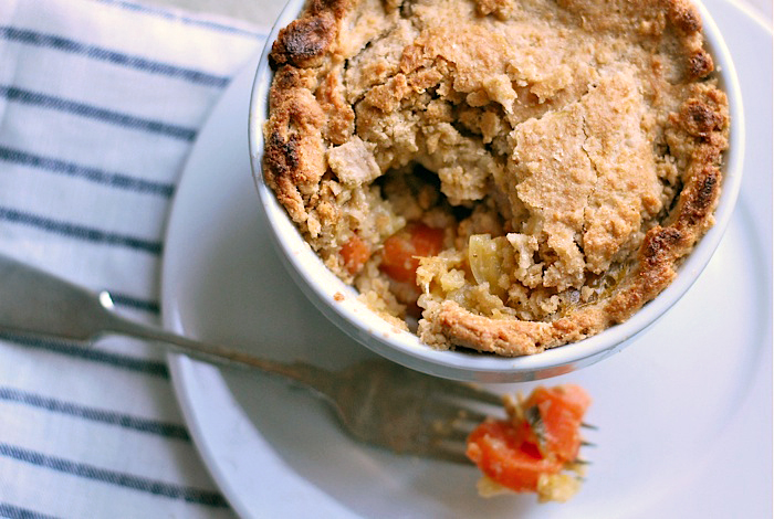 chicken pot pie with winter vegetables