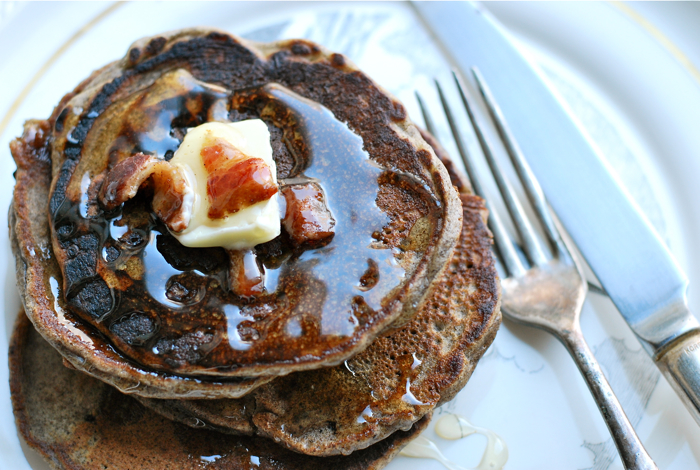 buckwheat bacon pancakes