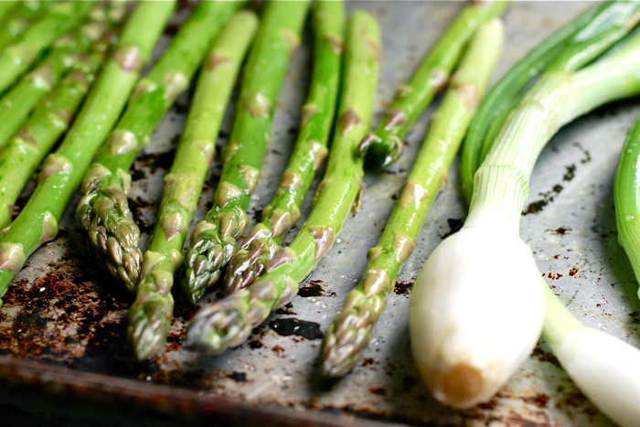 asparagus and onions