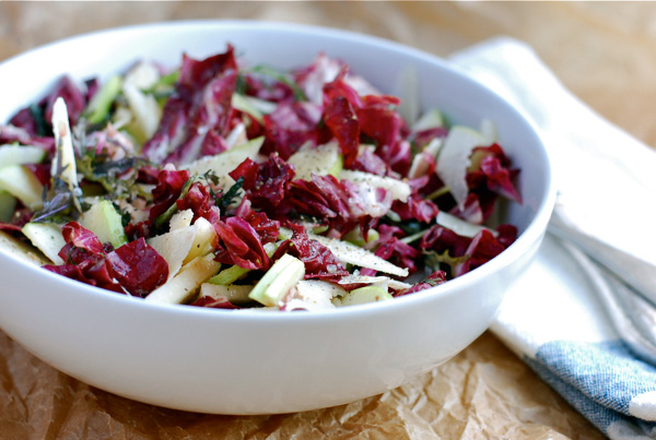 Radicchio salad with fresh pear vinaigrette, via brooklynsupper.net; © Brooklyn Supper, all rights reserved