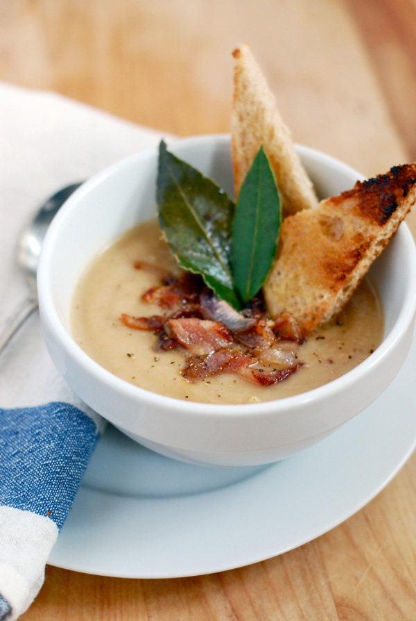 roasted parsnip soup with bacon and shallots // brooklyn supper