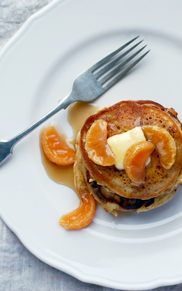 buckwheat orange pancakes with poached clementines // brooklyn supper