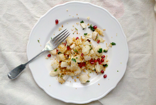 roasted rutabaga with panko gremolata & pomegranate // brooklyn supper