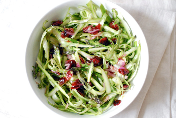 asparagus ribbon salad with dreid cherries // brooklyn supper