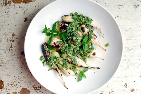 grilled radishes with mint and lime // brooklyn supper