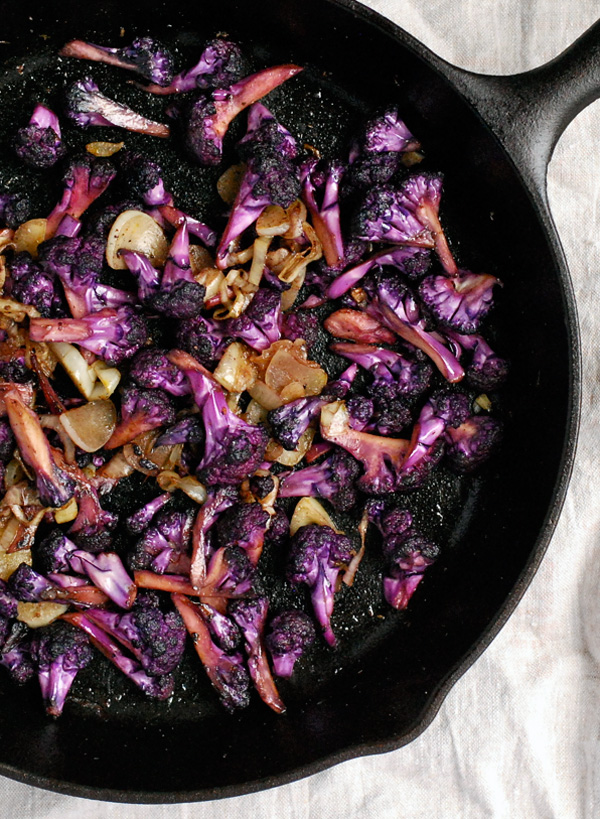 purple cauliflower with garlic and saffron // brooklyn supper