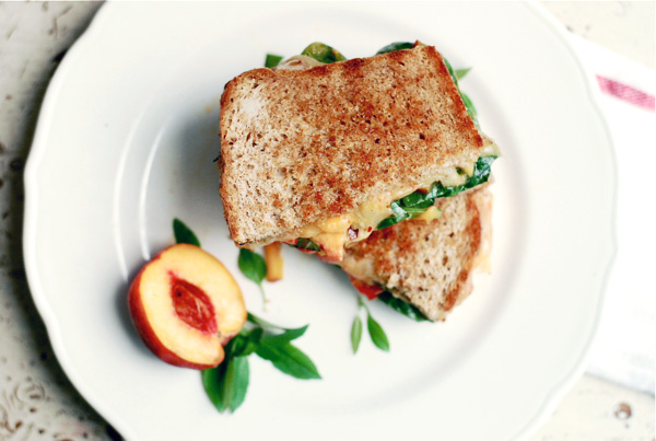 grilled cheese with peach bruschetta // brooklyn supper