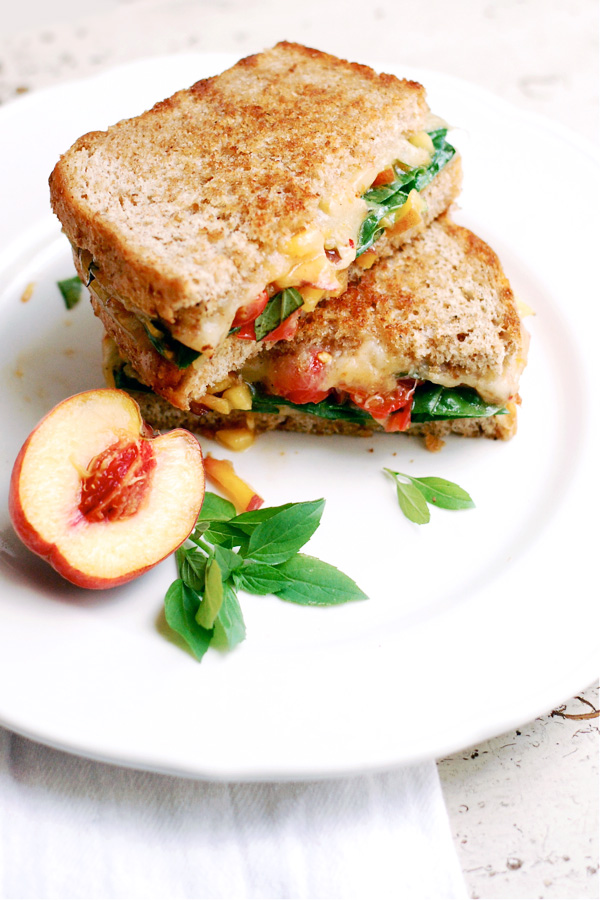 grilled cheese with peach bruschetta // brooklyn supper