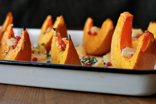 roasted squash wedges with grapefruit and pomegranate // brooklyn supper