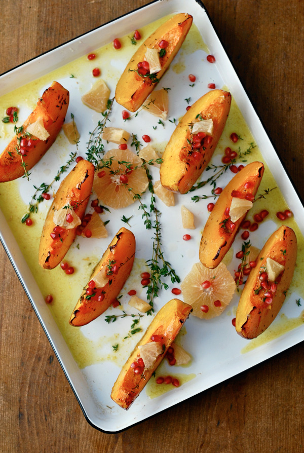 roasted squash wedges with grapefruit and pomegranate // brooklyn supper