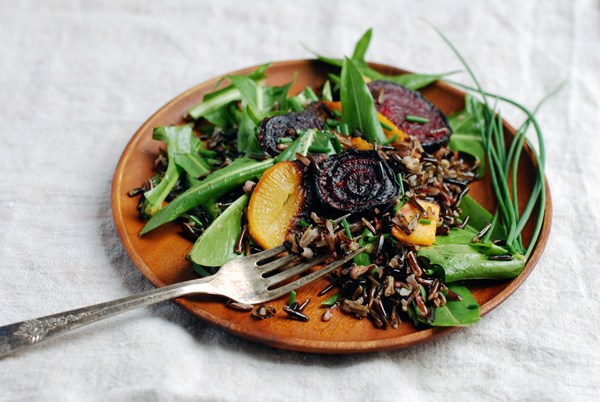 wild rice salad with dandelion greens // brooklyn supper