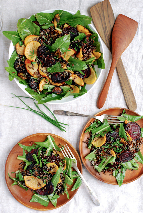 wild rice salad with dandelion greens // brooklyn supper