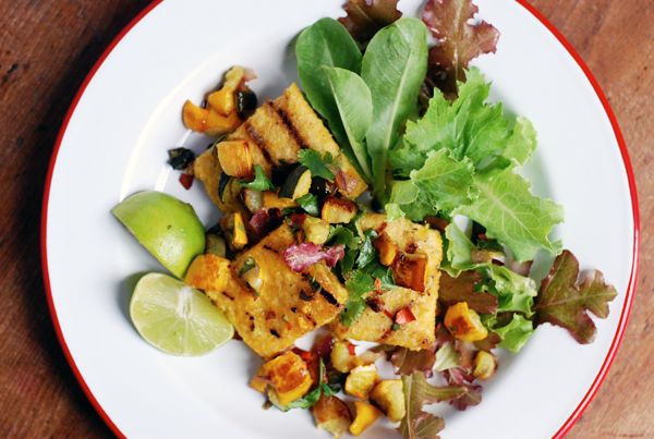 grilled polenta with roasted zucchini salsa // brooklyn supper