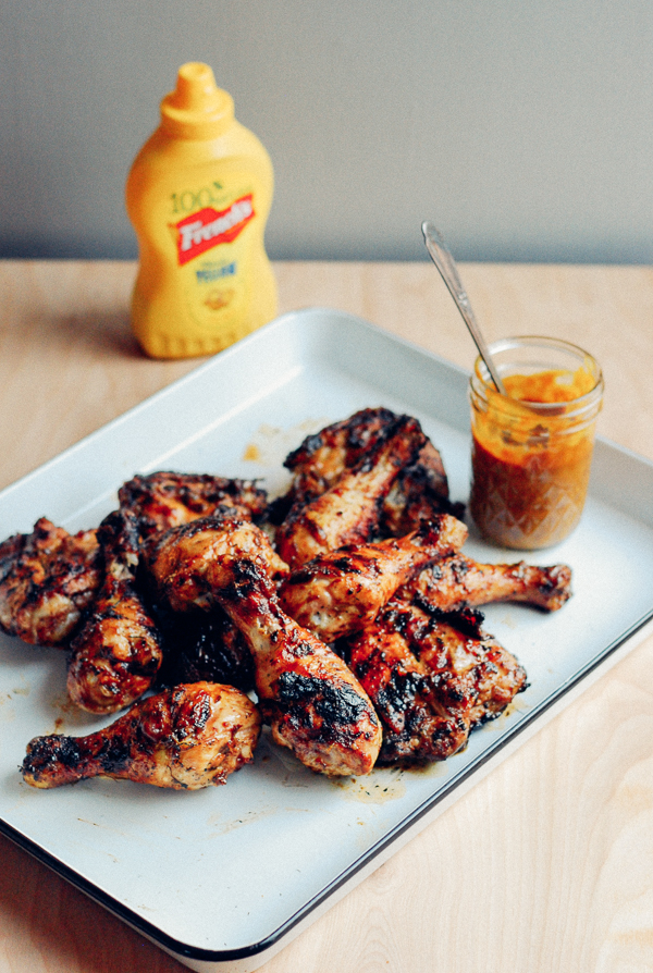 grilled chicken legs with south carolina-style barbecue sauce // brooklyn supper