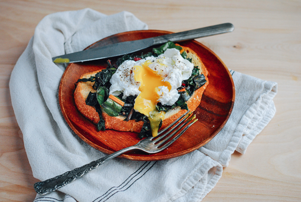 poached eggs and rainbow chard on sourdough toast // brooklyn supper