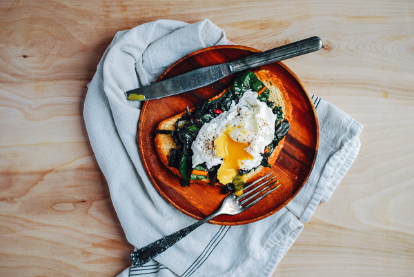 poached eggs and rainbow chard on sourdough toast // brooklyn supper