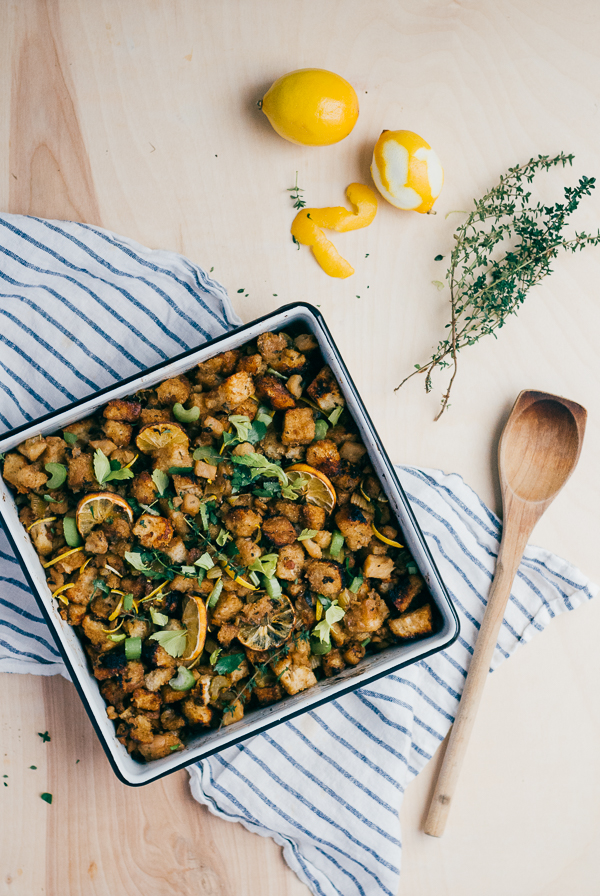 celery root stuffing with roasted meyer lemons // brooklyn supper