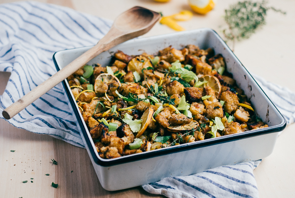 celery root stuffing with roasted meyer lemons // brooklyn supper