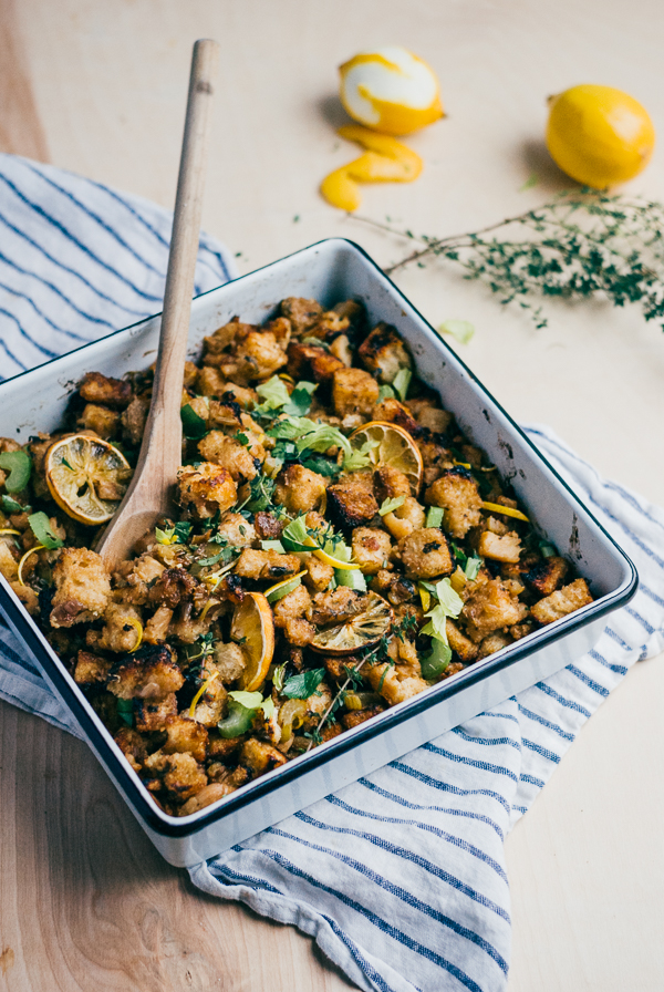 celery root stuffing with roasted meyer lemons // brooklyn supper