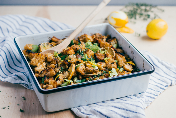 celery root stuffing with roasted meyer lemons // brooklyn supper