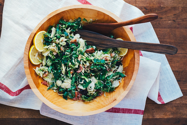 shaved brussels sprout, bacon, and meyer lemon salad // brooklyn supper