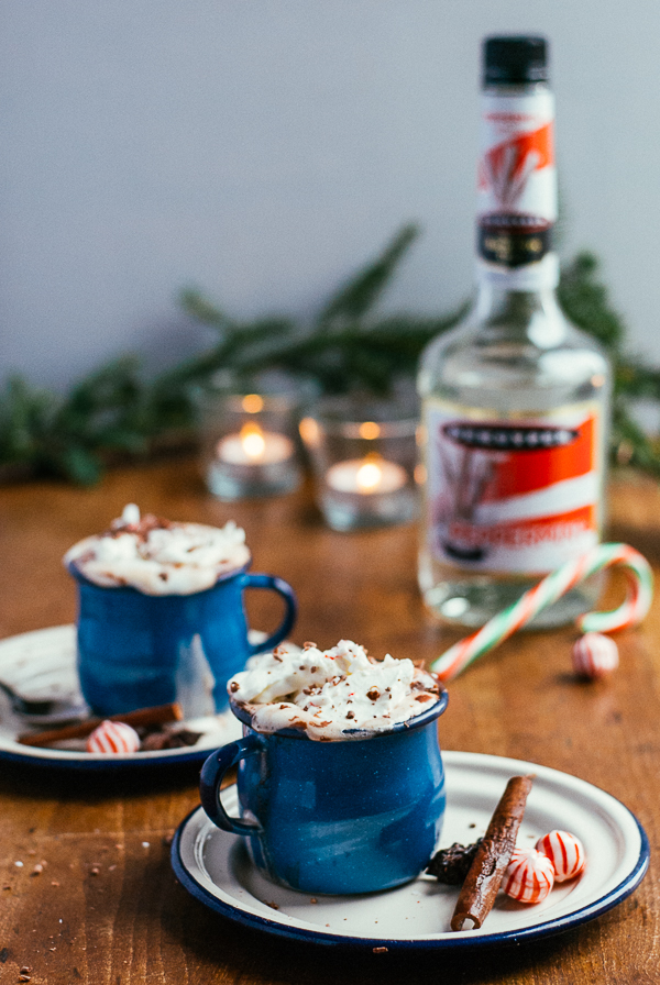 spiced bittersweet hot chocolate with peppermint schnapps // brooklyn supper