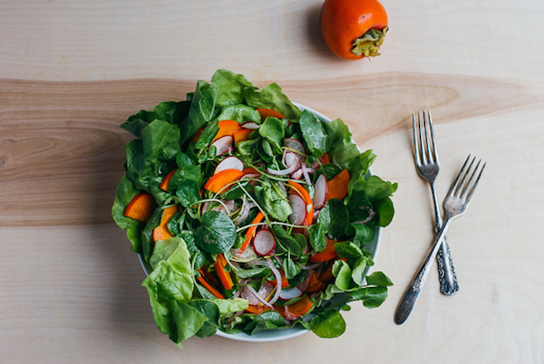 persimmon, radish, and watercress salad // brooklyn supper