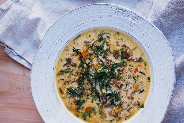creamy wild rice and mushroom soup // brooklyn supper