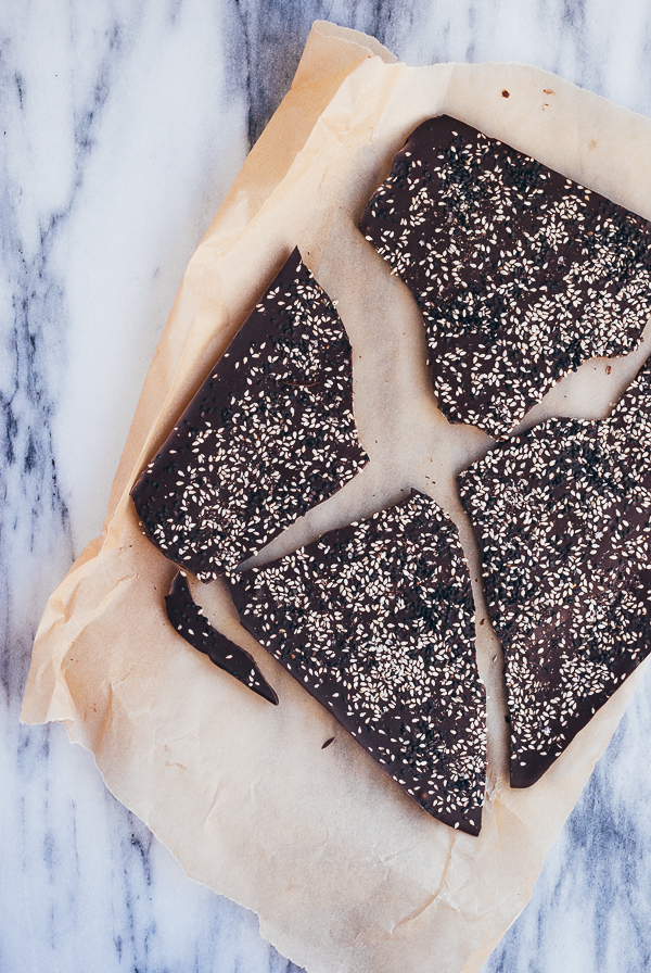 black and white sesame chocolate bark // brooklyn supper