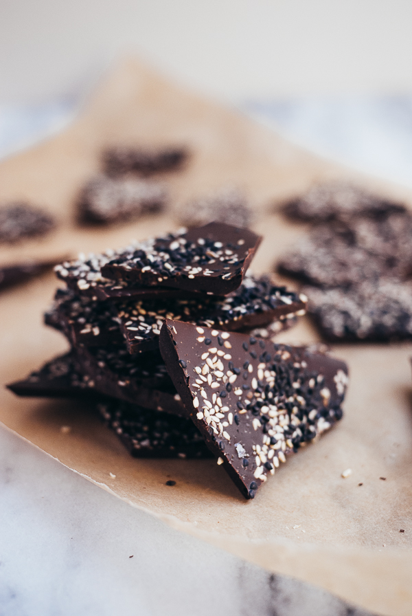 black and white sesame chocolate bark // brooklyn supper