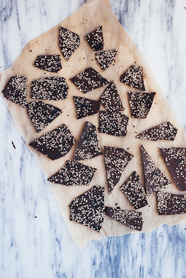 black and white sesame chocolate bark // brooklyn supper