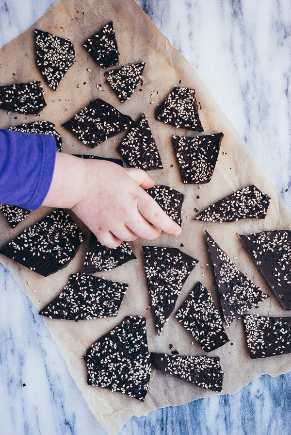 black and white sesame chocolate bark // brooklyn supper