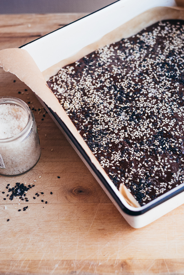 black and white sesame chocolate bark // brooklyn supper