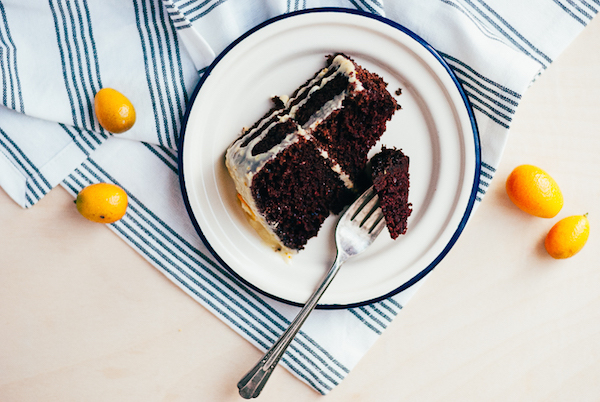 chocolate layer cake with kumquat glaze // brooklyn supper