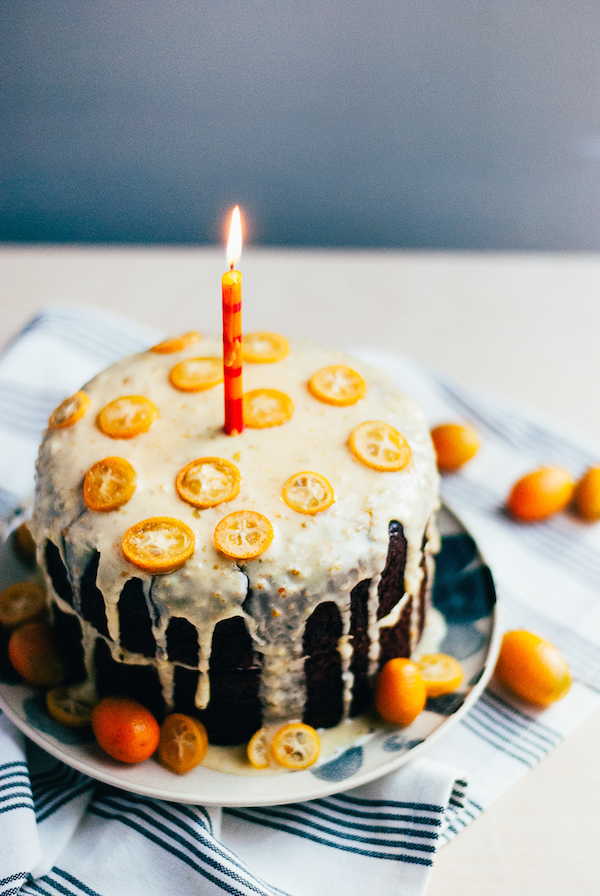 chocolate layer cake with kumquat glaze // brooklyn supper