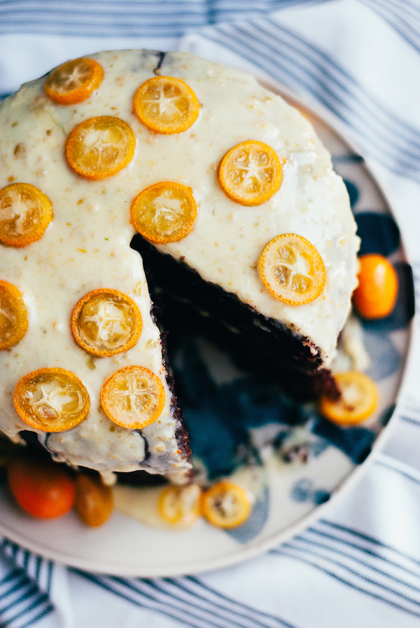 chocolate layer cake with kumquat glaze // brooklyn supper