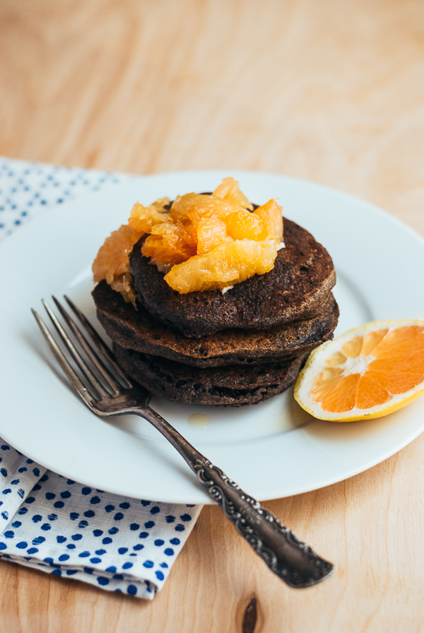 gluten-free buckwheat pancakes with grapefruit maple syrup // brooklyn supper