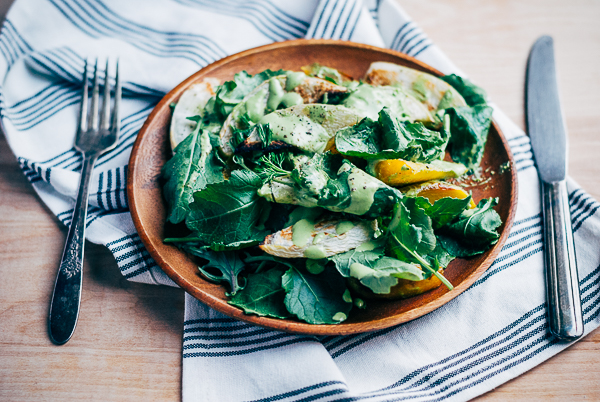 roasted golden beet and turnip salad with green goddess dressing // brooklyn supper