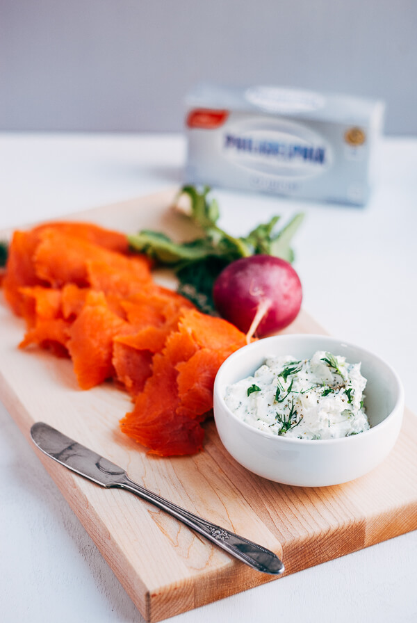 smoked salmon toasts with herbed cream cheese // brooklyn supper