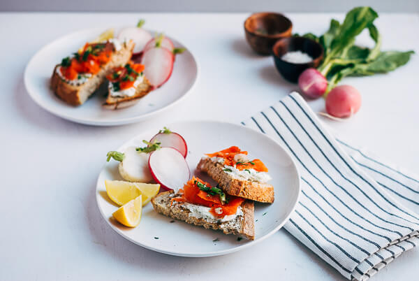 Fancy Cream Cheese, Salmon & Cucumber Toast - Feed Your Sole