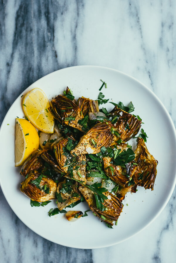 roasted baby artichokes and pearl onions // brooklyn supper