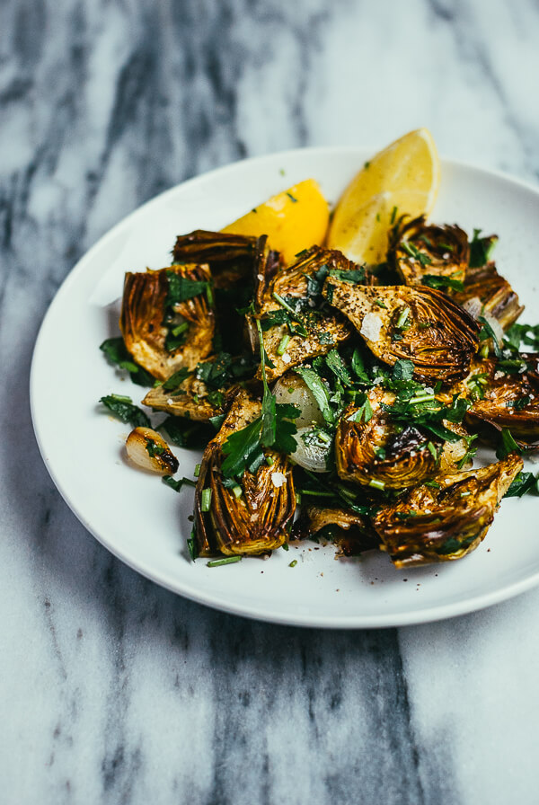 roasted baby artichokes and pearl onions // brooklyn supper