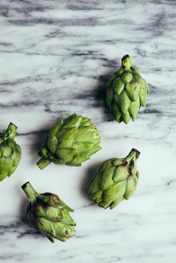 roasted baby artichokes and pearl onions // brooklyn supper