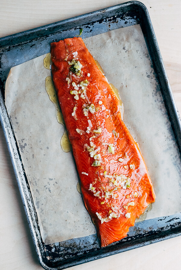 broiled salmon with fennel and radish risotto // brooklyn supper