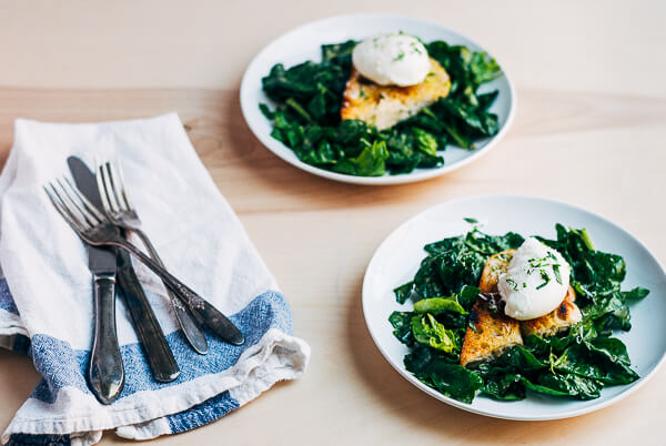 ramp and spinach caesar salad with poached eggs // brooklyn supper