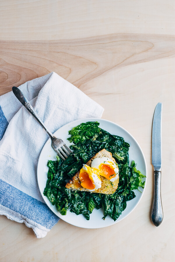 ramp and spinach caesar salad with poached eggs // brooklyn supper