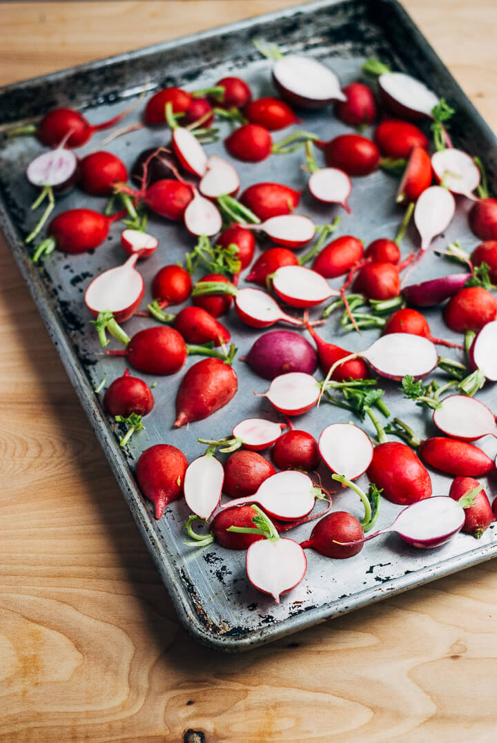 roasted radishes and turnips with pesto // brooklyn supper