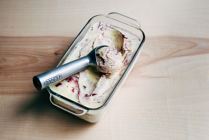 blueberry swirl sour cream ice cream // brooklyn supper