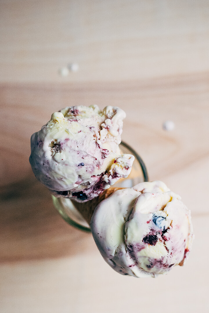 blueberry swirl sour cream ice cream // brooklyn supper