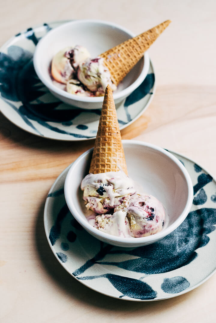 blueberry swirl sour cream ice cream // brooklyn supper